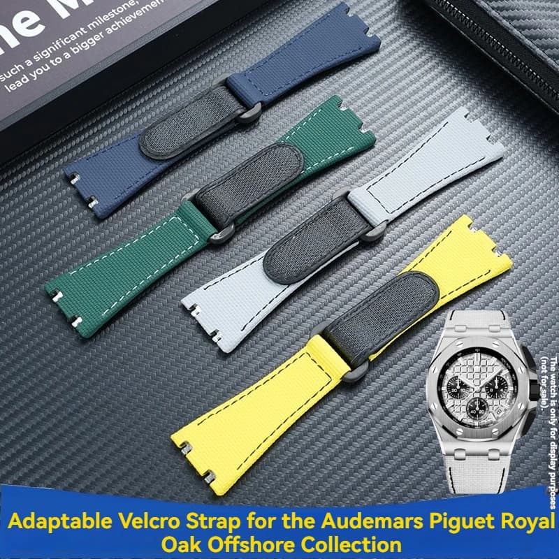 Custom Velcro Quick Release Fluororubber Watch Strap For AP Royal Oak Offshore 26420 Series Men's Luxury Wristband