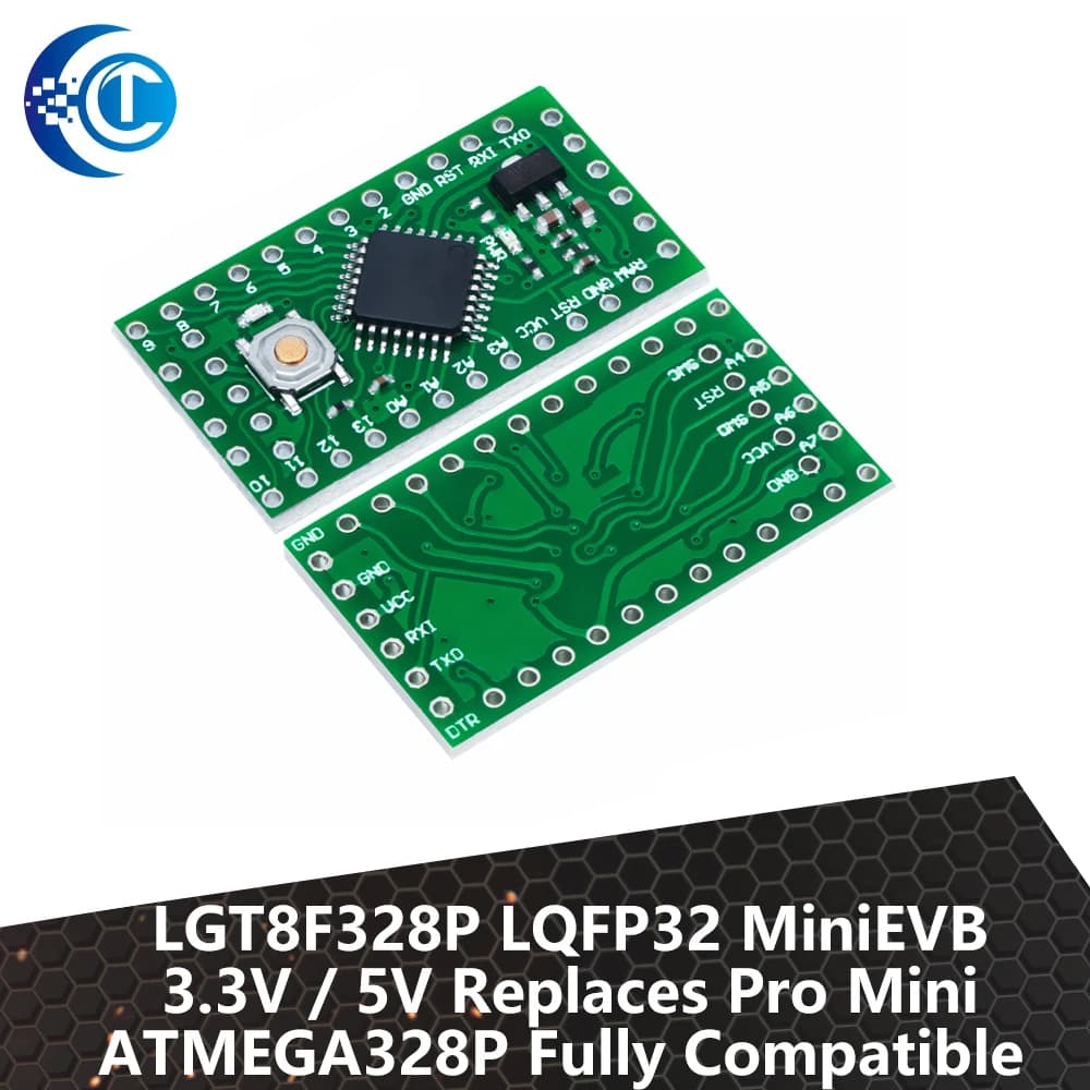 LGT8F328P LQFP32 MiniEVB: 3,3 V/5 V power options, replaces Pro Mini ATMEGA328P, fully compatible for Arduino, with HT42B534- driver 1