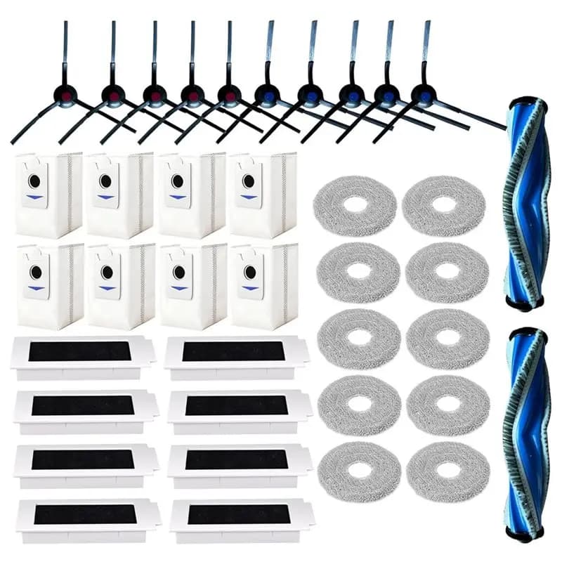 Parti di ricambio per aspirapolvere A50Q per Ecovacs DEEBOT T30S/T30S Pro/T30S Combo - Spazzola principale, spazzola laterale, filtro Hepa, panno per la pulizia