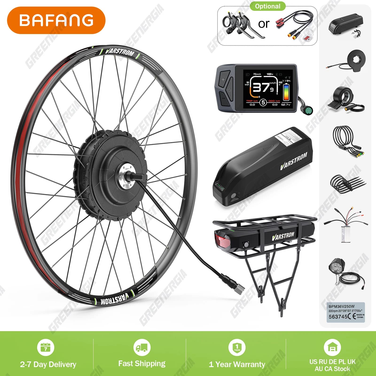 Bafang 750W EBike Kit Mozzo Ruota Motrice Posteriore Motore Bici Elettrica Motore Brushless Kit di Conversione Bicicletta 20Ah 16Ah 13Ah Batteria