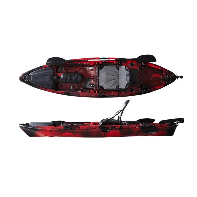 Kayak da Pesca in Plastica 10ft, Stabile e Flessibile, Barca Sit-on-Top con Pagaia