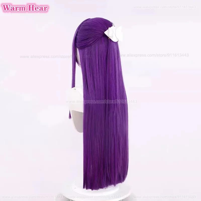 d;4'v\6.h/High Quality Fern Synthetic Anime Purple Black 80cm Long Straight Hair Cosplay Wig With Headwear Heat Resi6;j'3\s,9'b/