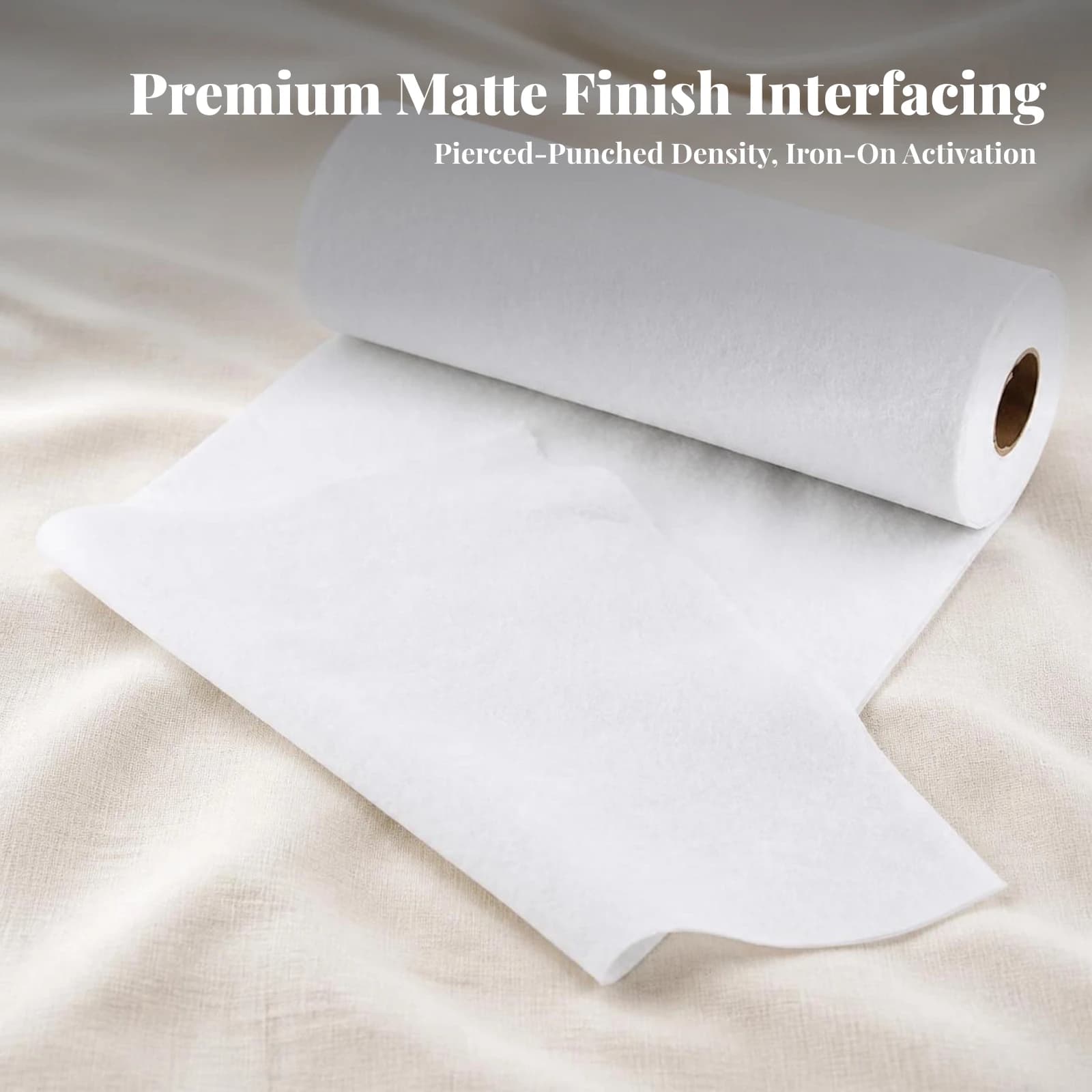 Fusible Fleece Interfacing Needle-Punched Polyester Fleece Interfacing with Adhesive Textile Thick Long-Lasting for Crafters