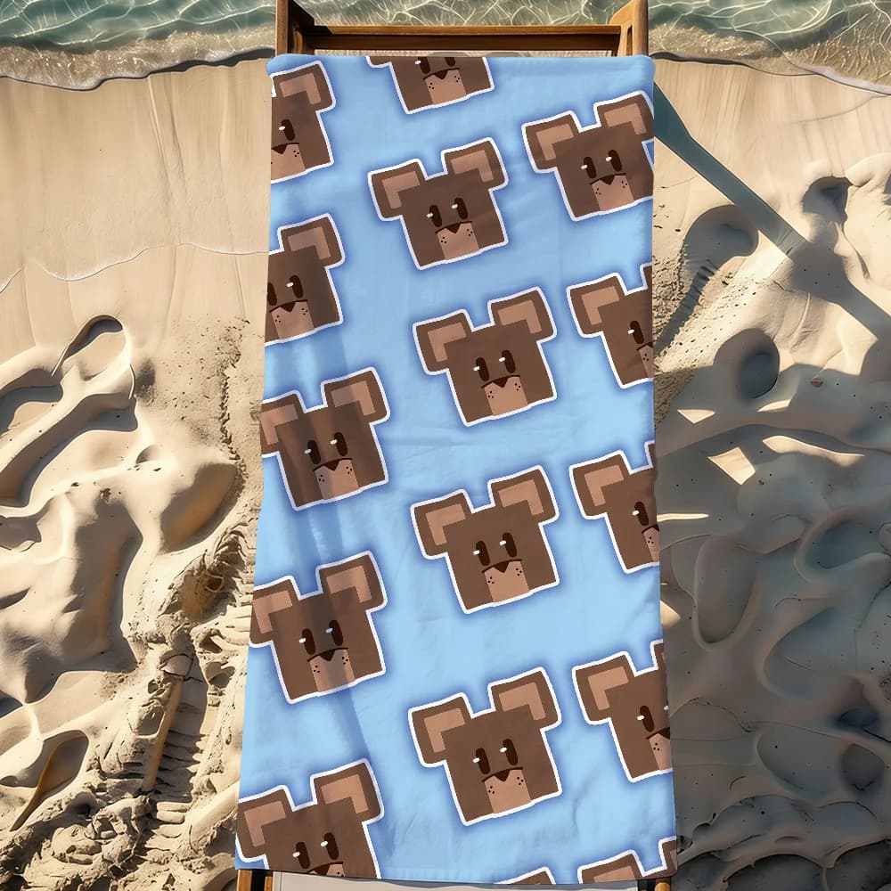 Super Bear Adventure Towel Sports Quick Dry Travel Camping Gear Sandproof Soft Light Large Beach Towel