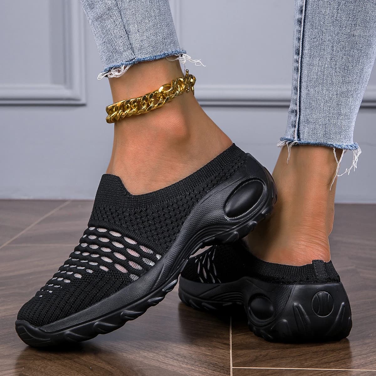 Scarpe sportive comode da donna per l'uso quotidiano Scarpe da ginnastica alla moda casual, Scarpe slip-on in rete leggera e traspirante,