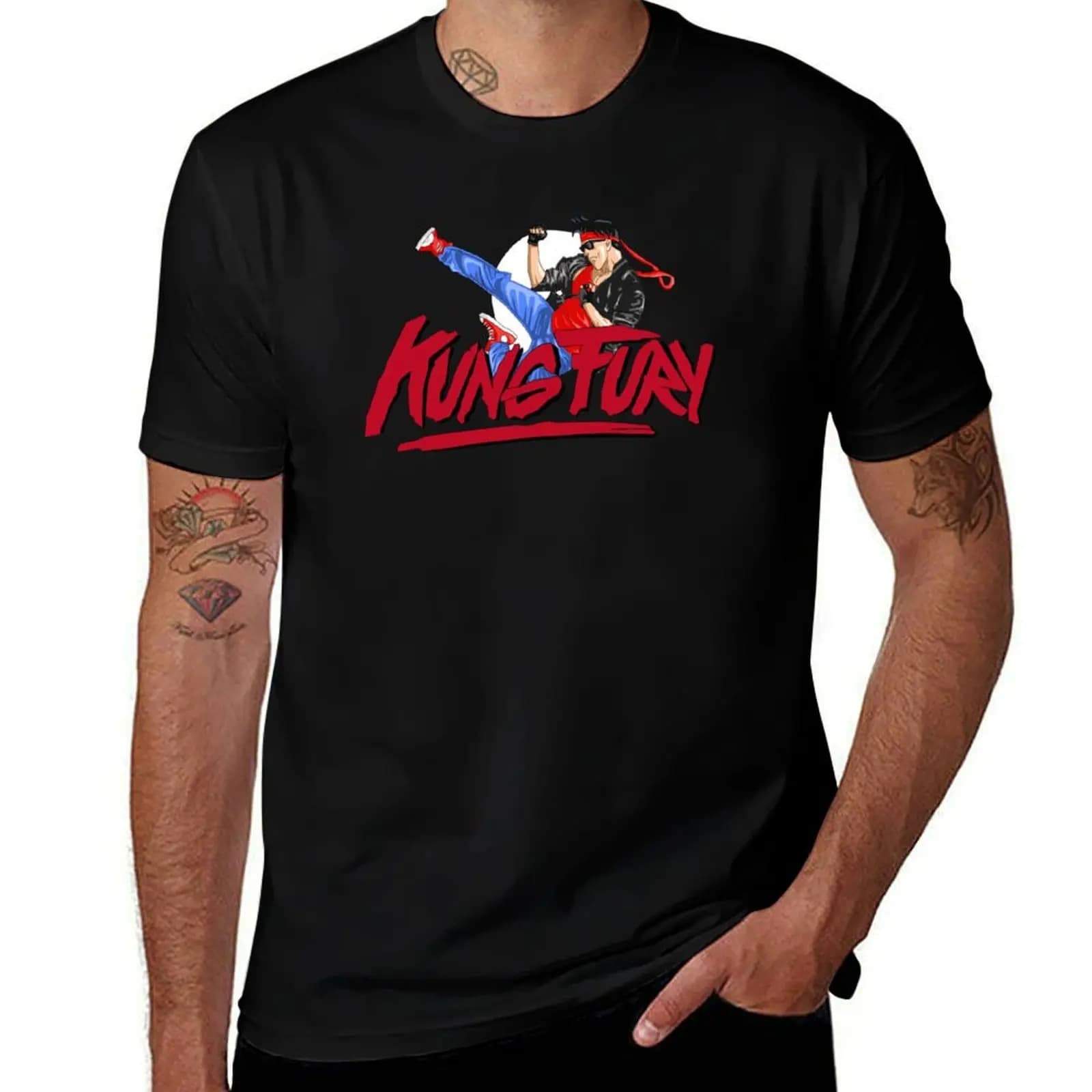 Kung Fury T-Shirt Breathable Sportswear T-Shirt for Men