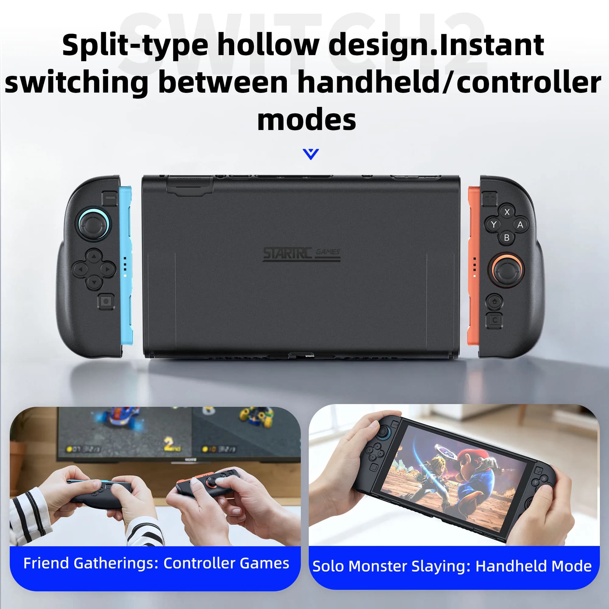 Custodia Protettiva per Switch 2, Cover per Impugnatura per Console di Gioco Switch 2, Accessori, Custodia in PC TPU per Controller Nintendo Switch 2