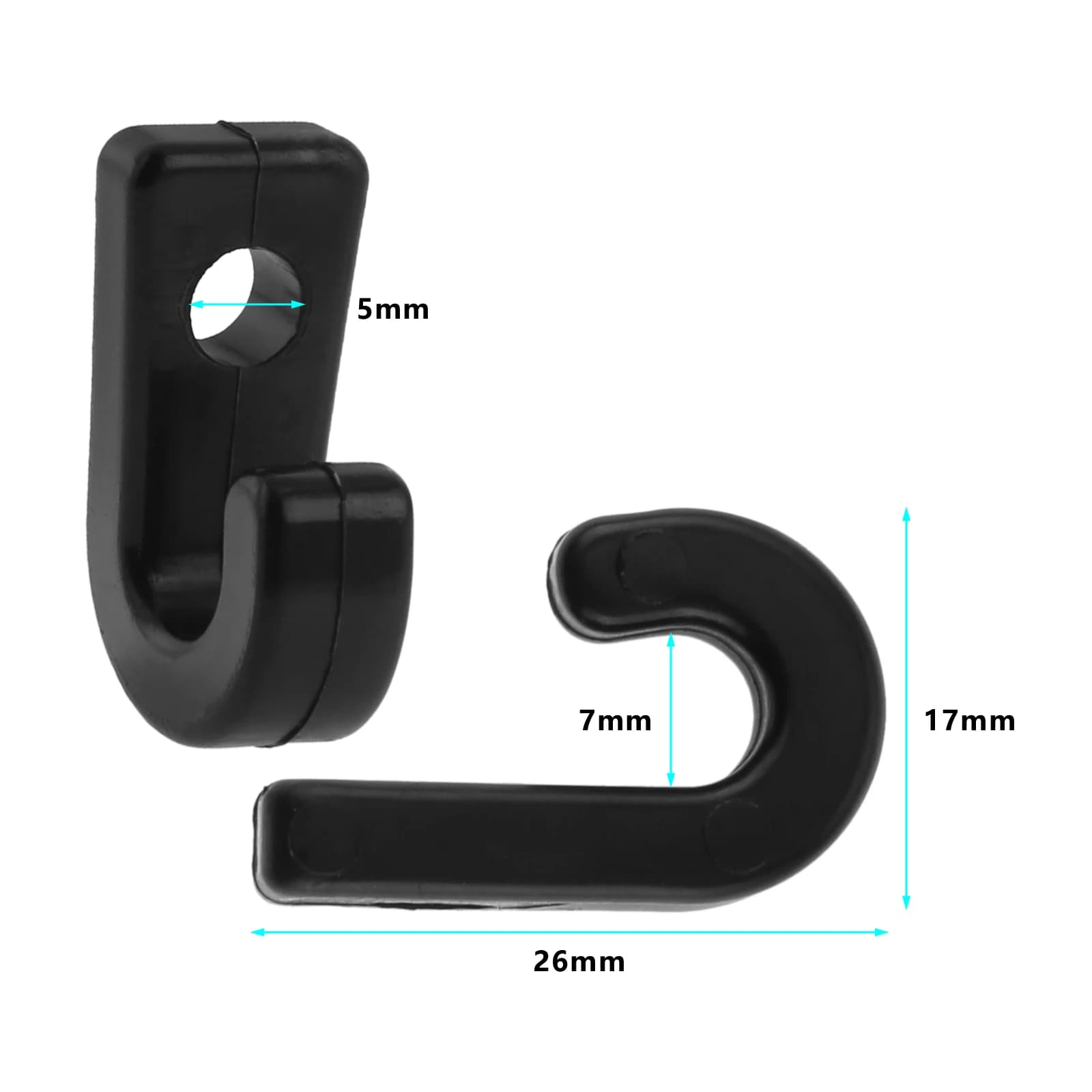 6 Pezzi Gancio per Kayak, Gancio per Tenda, Gancio a J per Kayak, Fibbia per Coperta Marina, Accessori di Ricambio per Attrezzatura Nautica per Canoa e Paddleboard