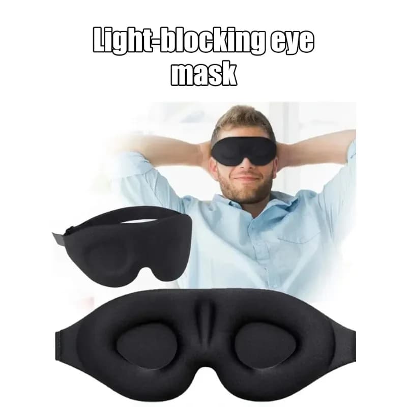 Maschera per Occhi 3D Regolabile Adatta per Uomini e Donne Senza Pressione sugli Occhi Traspirante e Oscurante