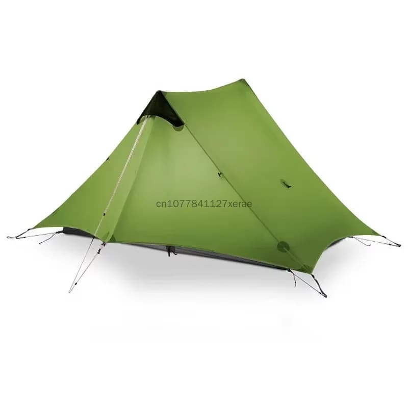 Single Person Pyramid Tent Silicon Coated Lightweight No Pole Camping Tent Windproof Rainproof For Hiking Backpacking Outdoor Su