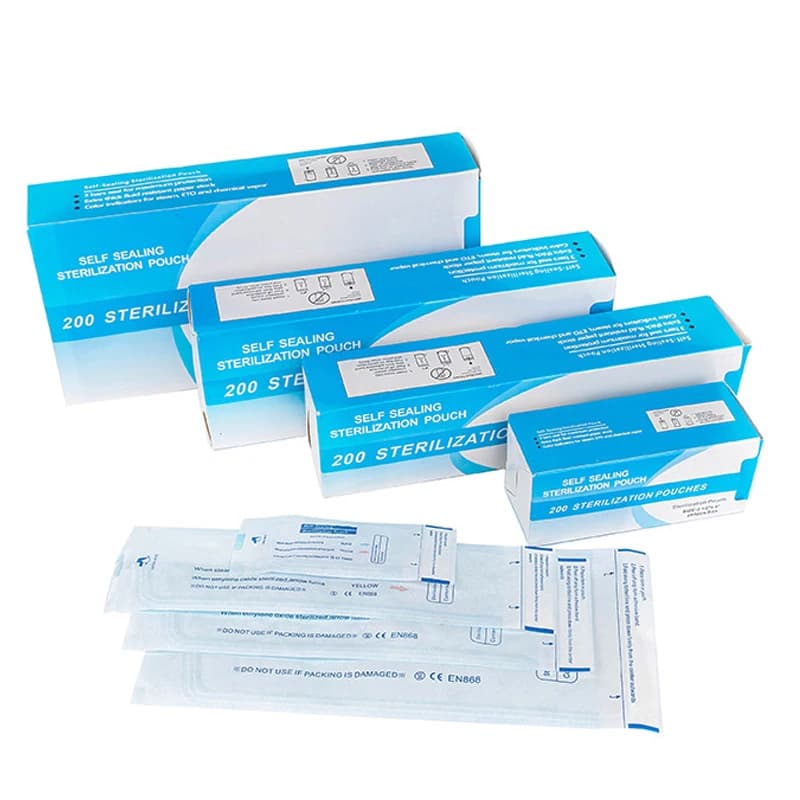 200-piece self-sealing sterilization case for nail tools Adhesive strips Disposable tool bag for dental tattoos
