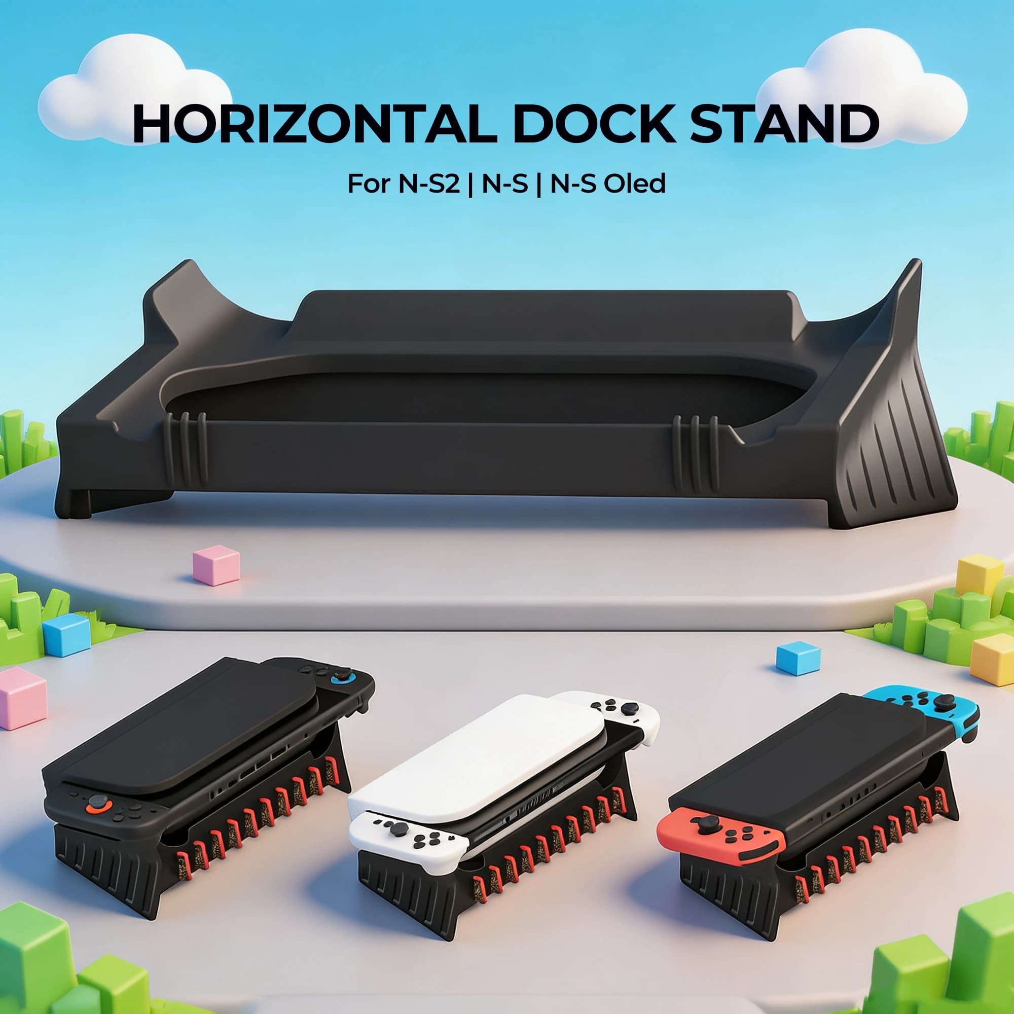 For Nintendo Switch2/Switch/Switch OLED Horizontal Stand Protective Stable Console Cooling Game Card Holder Switch2 Accessory