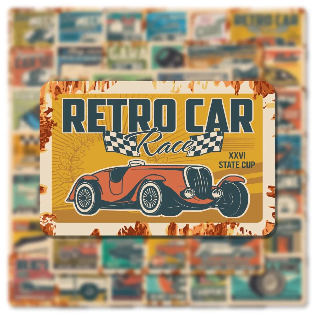 10/30/50pcs Retro Ads Car Stickers Graffiti Decals DIY Cars Laptop Phone Case Motorcycle Waterproof Vintage Sticker for Kids Toy