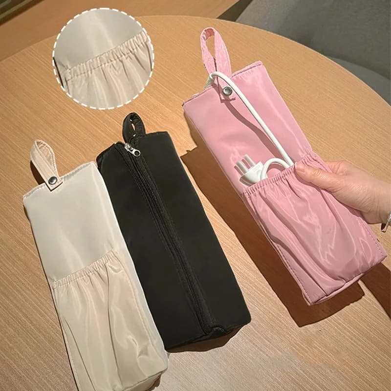 Portable Iron Curtain Bag, Travel Bag for Hairdryer, Reusable Bag with Hinge, Travel Accessories