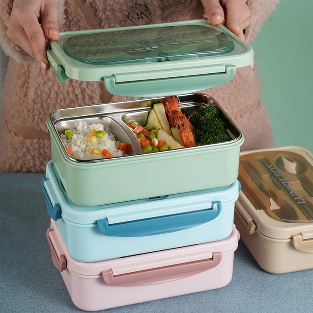 Contenitore per alimenti a tenuta stagna Contenitore per il pranzo in acciaio inossidabile 304 Isolamento dell'acqua calda Base liscia Microonde