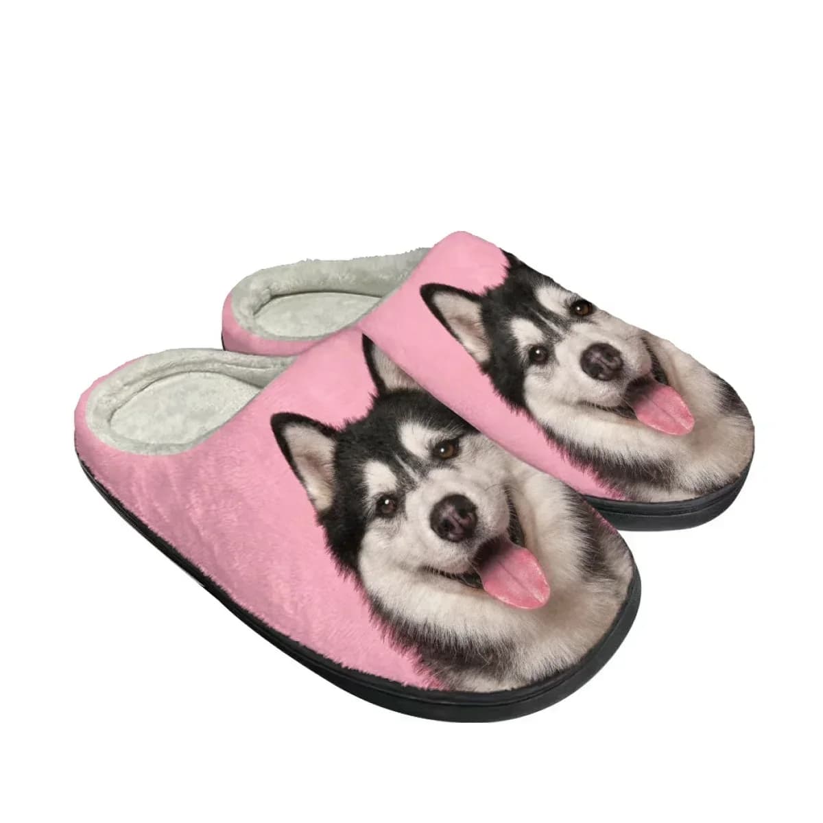 Pantofole Invernali da Donna con Design Husky, Calde e Comode, Antiscivolo per Interni, Dropshipping, Versatili, in Cotone