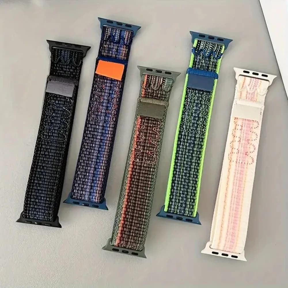 Embroidered Nylon Loop Watch Band For Apple Watch Series 11 10 9 8 7 6 5 SE Ultra Fits 49-38mm Breathable Sport Men Women