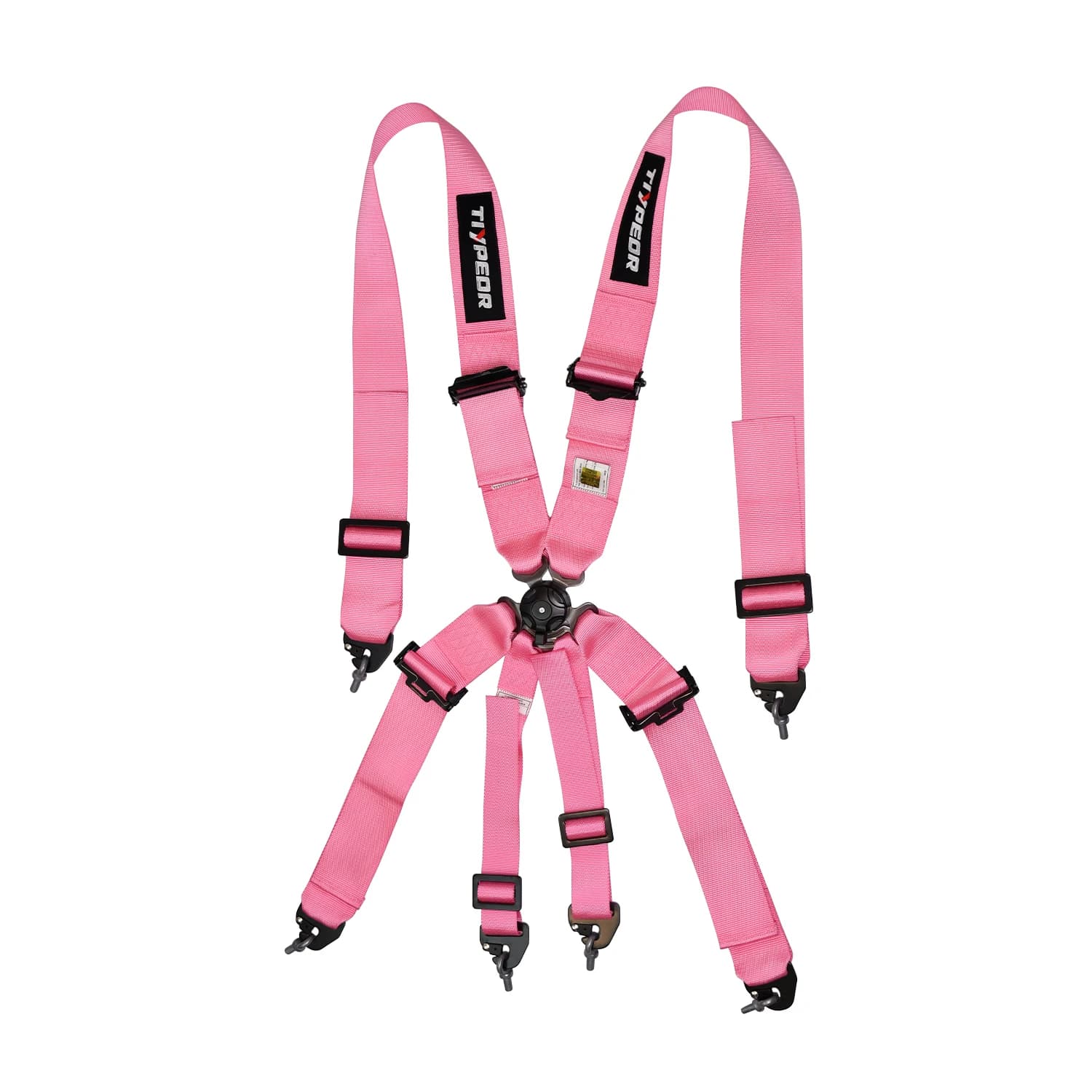 Customize Racing Car Safety Harness 6-Point Pink Color Adjustable Fixed Installation Quick Release Polyester Racing Belt