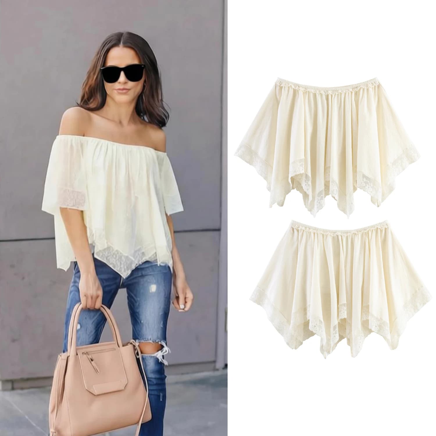 Sweet Women's Lace Off-Shoulder Short-Sleeve Boat Neck Top Summer Female Commute Style Loose Fit Shirts Lady Chic Blouses Shirt