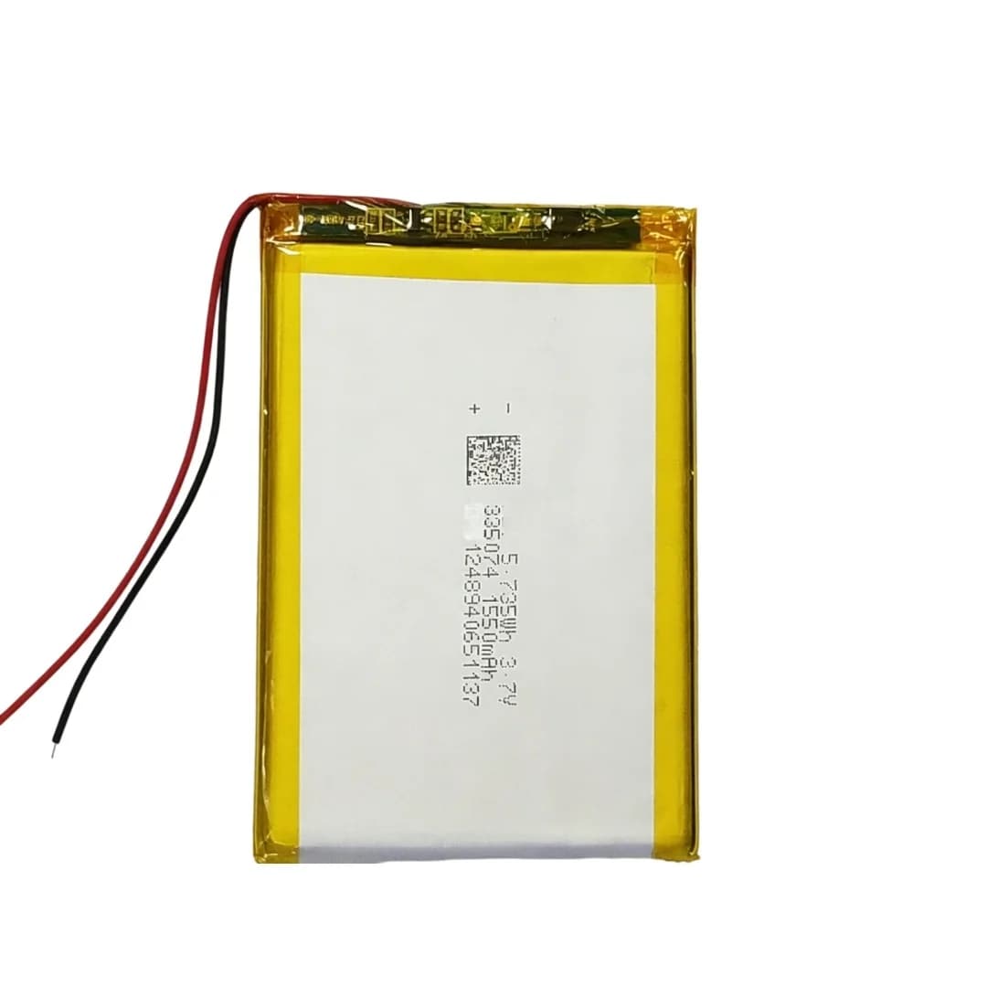 Batteria al litio 335074X compatibile 305075 per Dash Cam, E-book, altoparlante Bluetooth 1550mAh