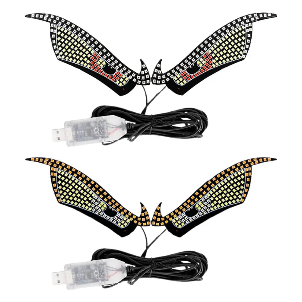 Luci LED per il finestrino posteriore dell'auto, strisce luminose a LED, pannello luminoso per il parabrezza dell'auto, display a occhio di diavolo, lampade decorative, illuminazione con presa USB.