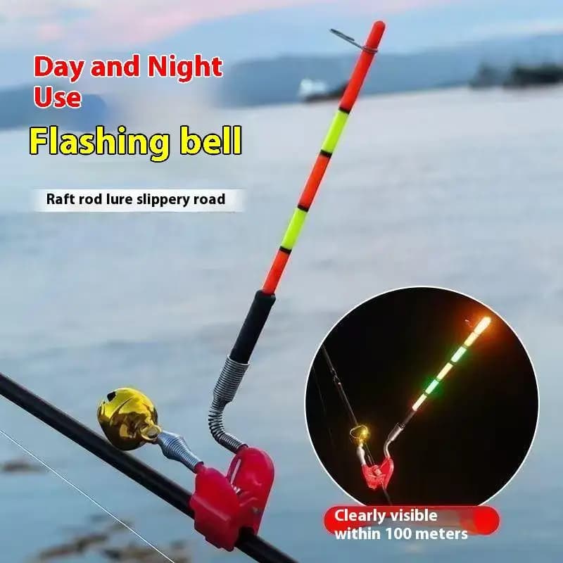 Bastone per canna da pesca notturno illuminante 1PC, avviso morso rimovibile, lanterna elettronica con accessorio galleggiante luminoso