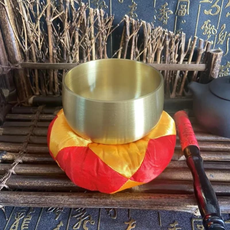 Japanese Brass Singing Bowl Pure Copper Temple Meditation Bowl Buddhist Sound Bowl