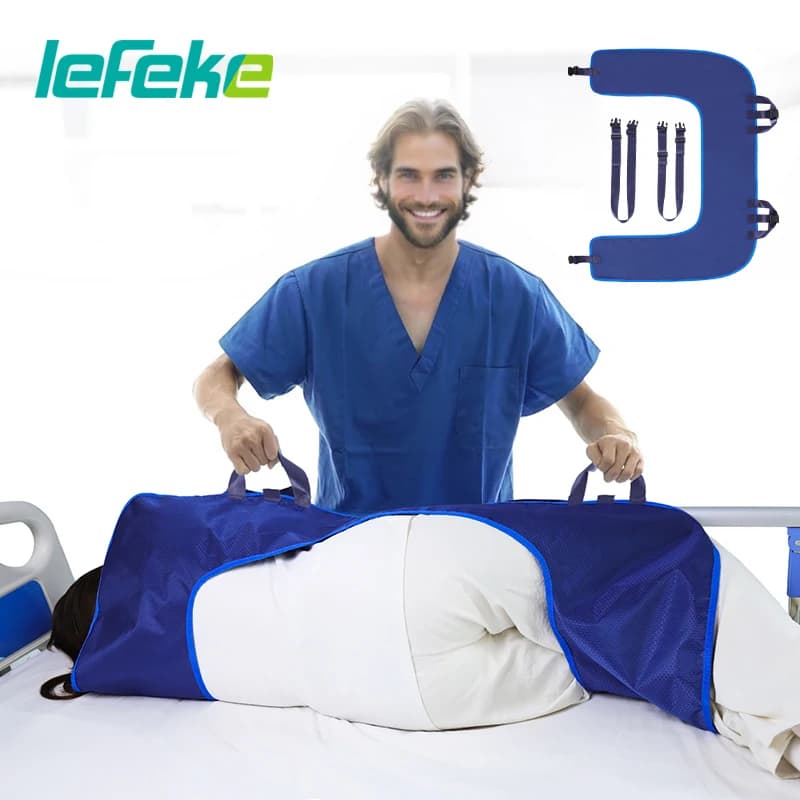 Lefeke Posizionamento Letto Pad con Manici Rinforzati Lenzuolo Multiuso per Tornare Riposizionare Cuscini Letto per Paziente Anziano