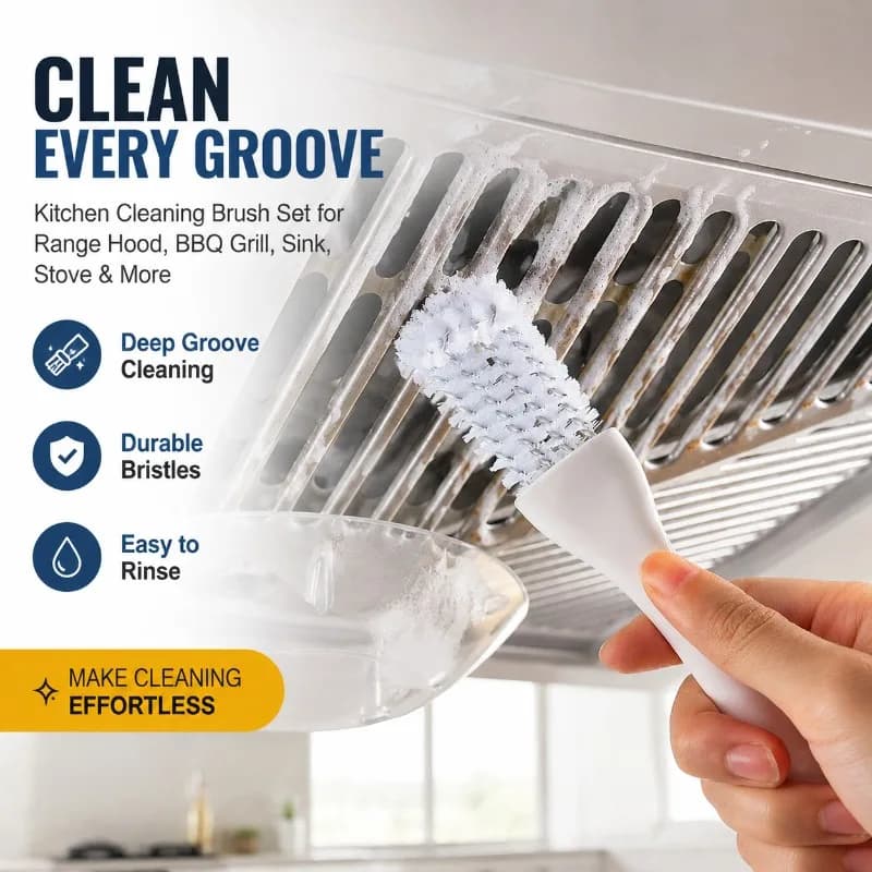 Multifunctional Gap‑cleaning Brush for Range‑hood Deep Washing Stain‑removal Utensil Fit Grill Grate Sink Stove Grooves Scrub