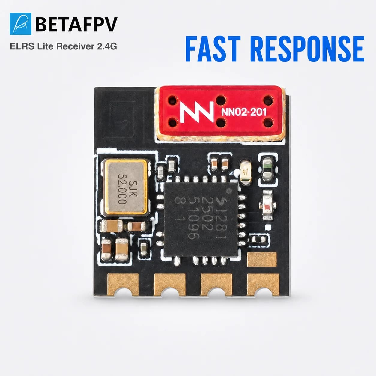 BETAFPV ExpressLRS ELRS Lite Receiver 2.4G Flat SMD Ceramic Antenna, 5V 17mW UART CRSF for 65 75 85mm FPV Whoop, EP2 Alternative