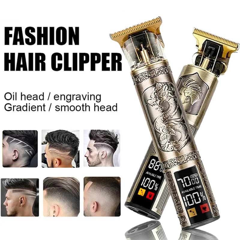 2026 Top Selling T9 Cordless Professional Hair Clipper Portable Electric USB Hair Cutting Machine Vintage Carving Trimmer Shaver