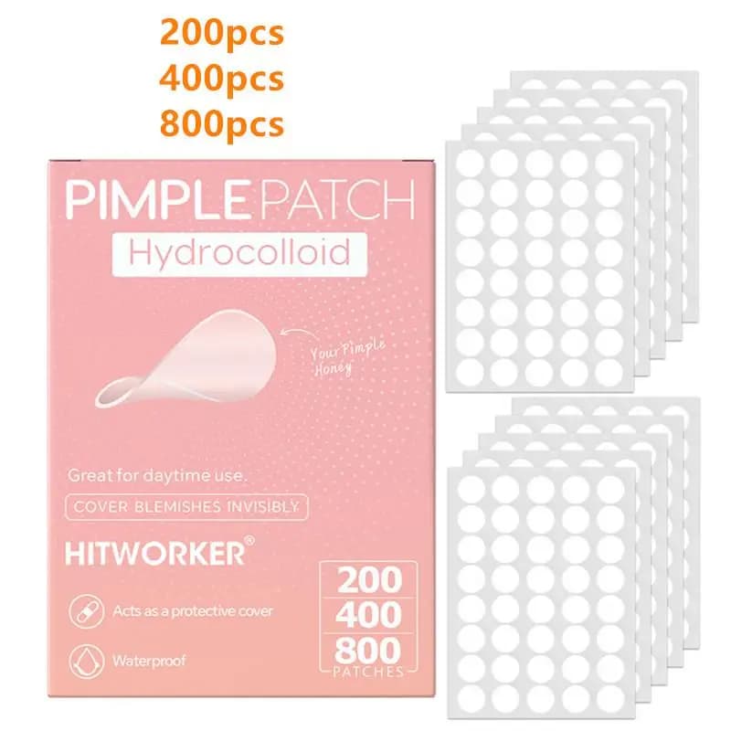 (BF06)200/400/800pcs Invisible Clear Pimple Patch Set – Deep-Cleansing Hydrocolloid Stickers Gentle & Skin-Friendly