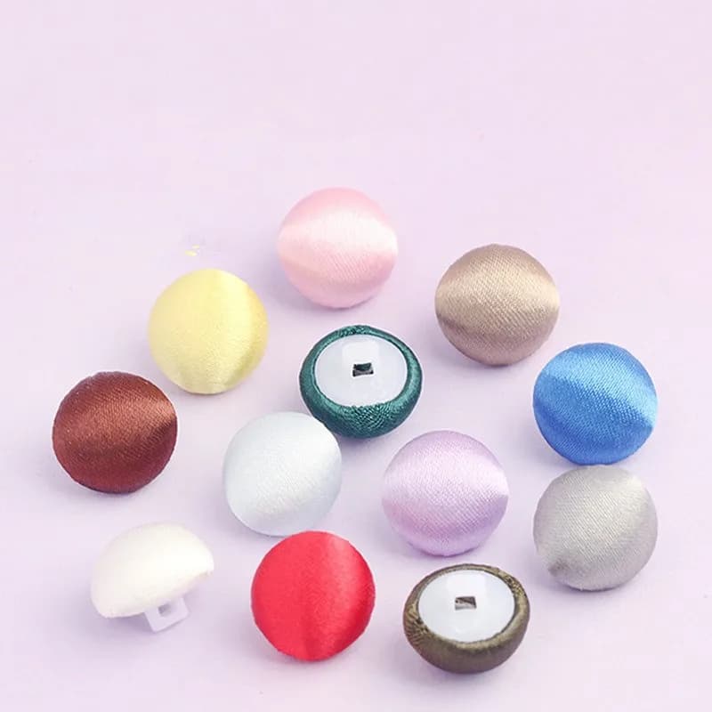 Kit di bottoni rivestiti in raso da 40 pezzi per abiti da donna, bottoni a pressione per maniche di blazer in chiffon, forniture per cucito fai da te