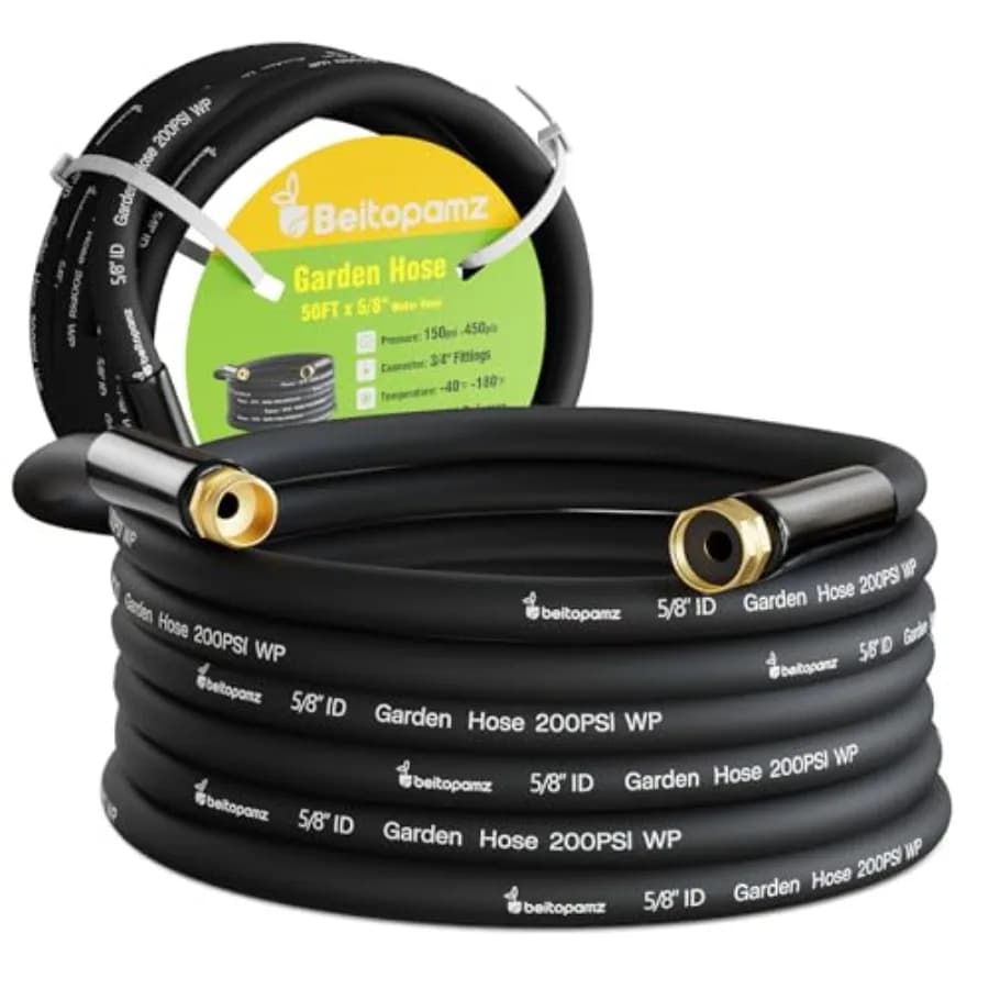 Garden pipe 15 m x 16 mm, Water pipe Resistant, Flexible and Durable, Hybrid Tube in Light Rubber, Anti-loss Connections, Male
