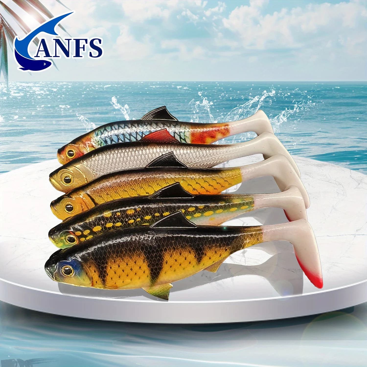 ANFS 2 pezzi esche da pesca morbide-appâts artificiali in PVC esche dure per acqua dolce e salata, pesca, esche artificiali
