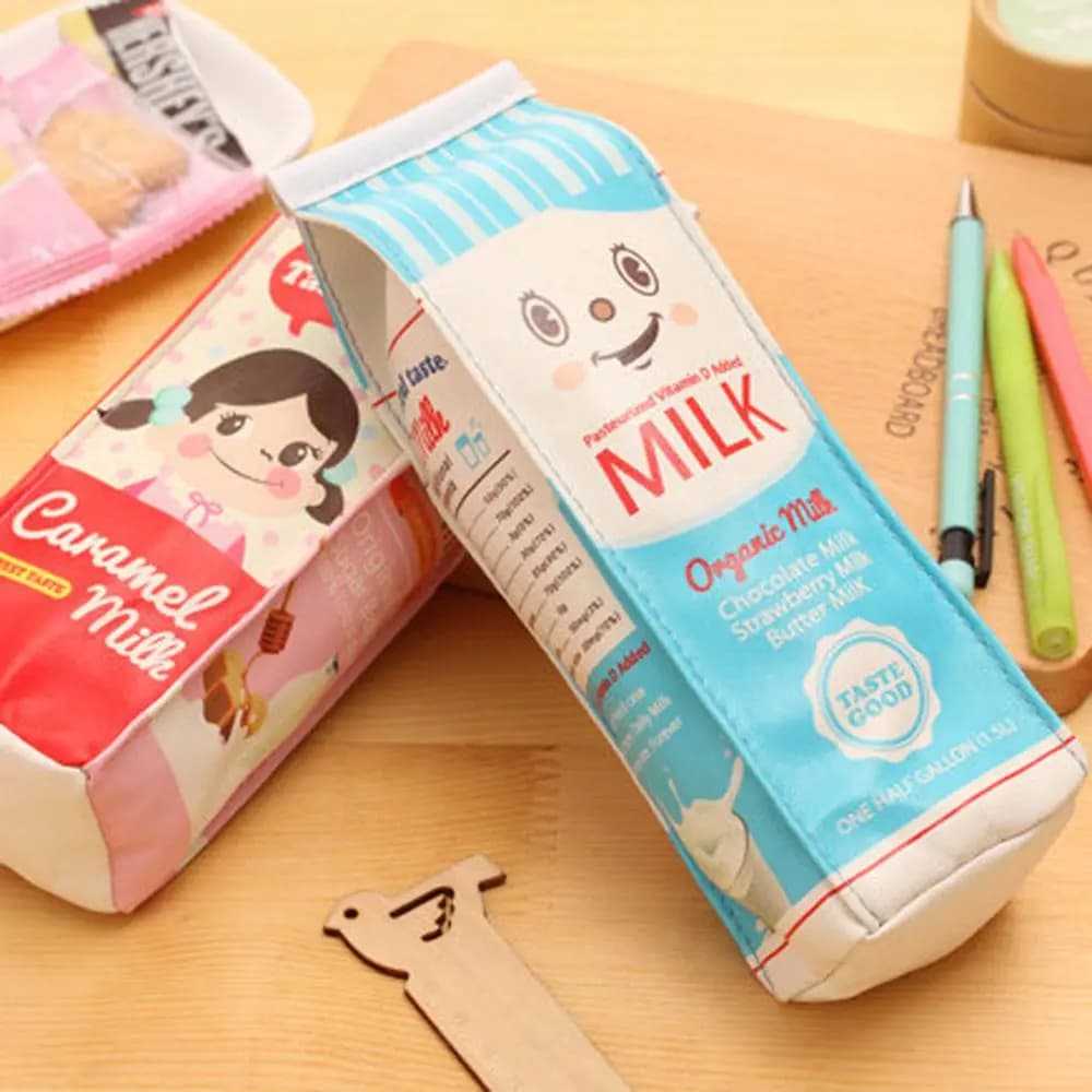 Regalo Creativo Cancelleria scolastica Grande spazio di archiviazione Forniture per ufficio Cartone animato Latte mattutino Astuccio per penne Astuccio per matite Cartone per latte di frutta