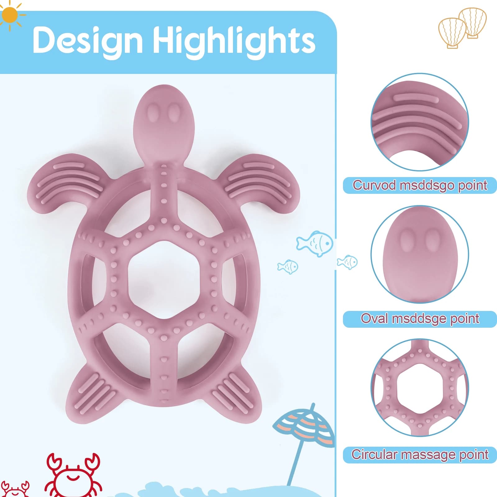 1PC Silicone Massaggiagengive Giocattolo Minnie Tartaruga Cartoon Design Silicone Massaggiagengive Roditore per il Sollievo dalla dentizione Massaggiagengive per bambini Regalo