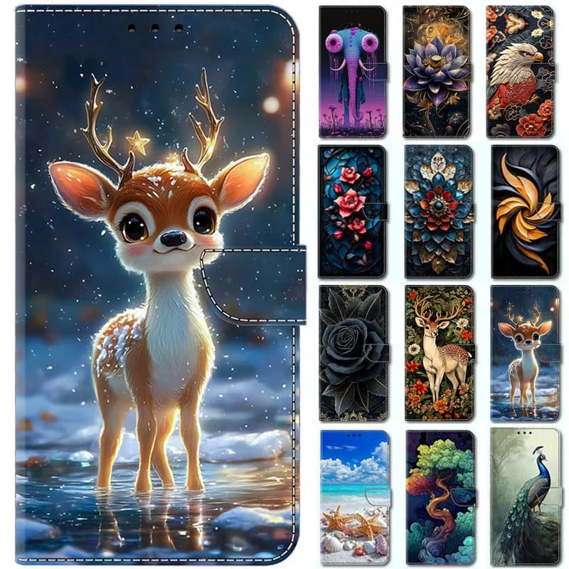 Redmi15/15C EU Starfish Shell Case for Redmi 15 15C 14C 13C 12C 10 10C 11A 6A 5A 5 Plus Fundas Wallet Leather Back Cover Case