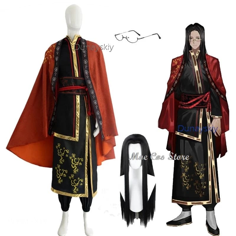 Moe Cos Store Limbus Company Wei Gioco Cosplay Costume Parrucca Occhiali Servizio di Jia Xichun Vestito Uniforme Halloween Unisex Chris
