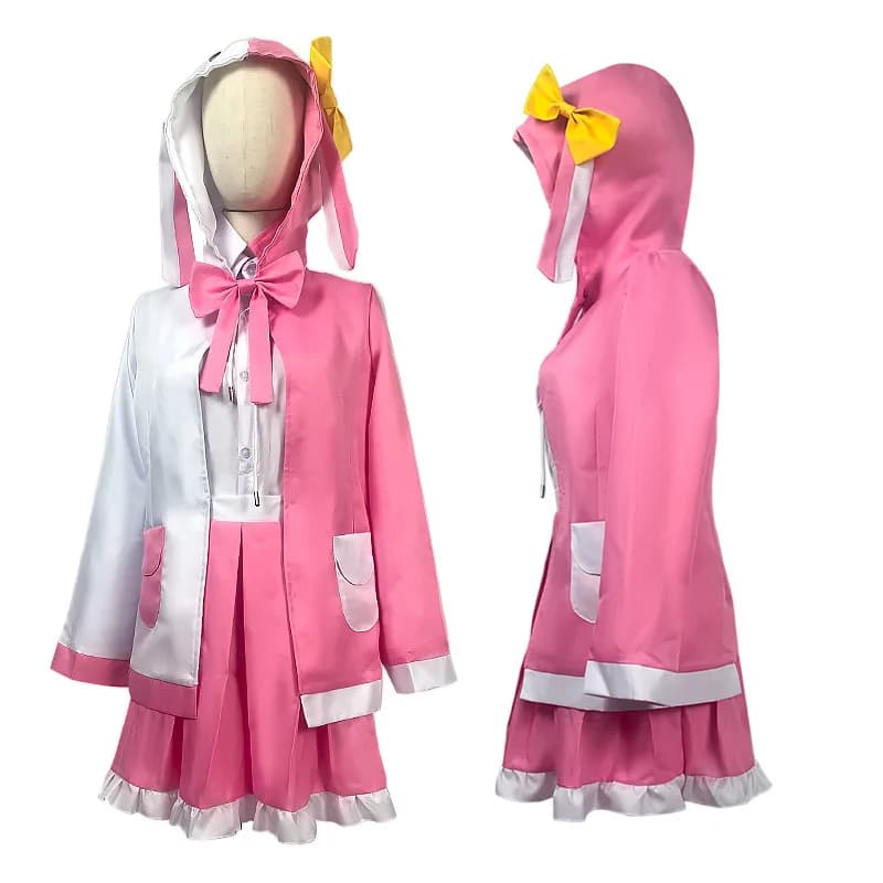 Monomei Cosplay Costume, Personified Pink And White Rabbit, Bunny Ear Role Play Costume