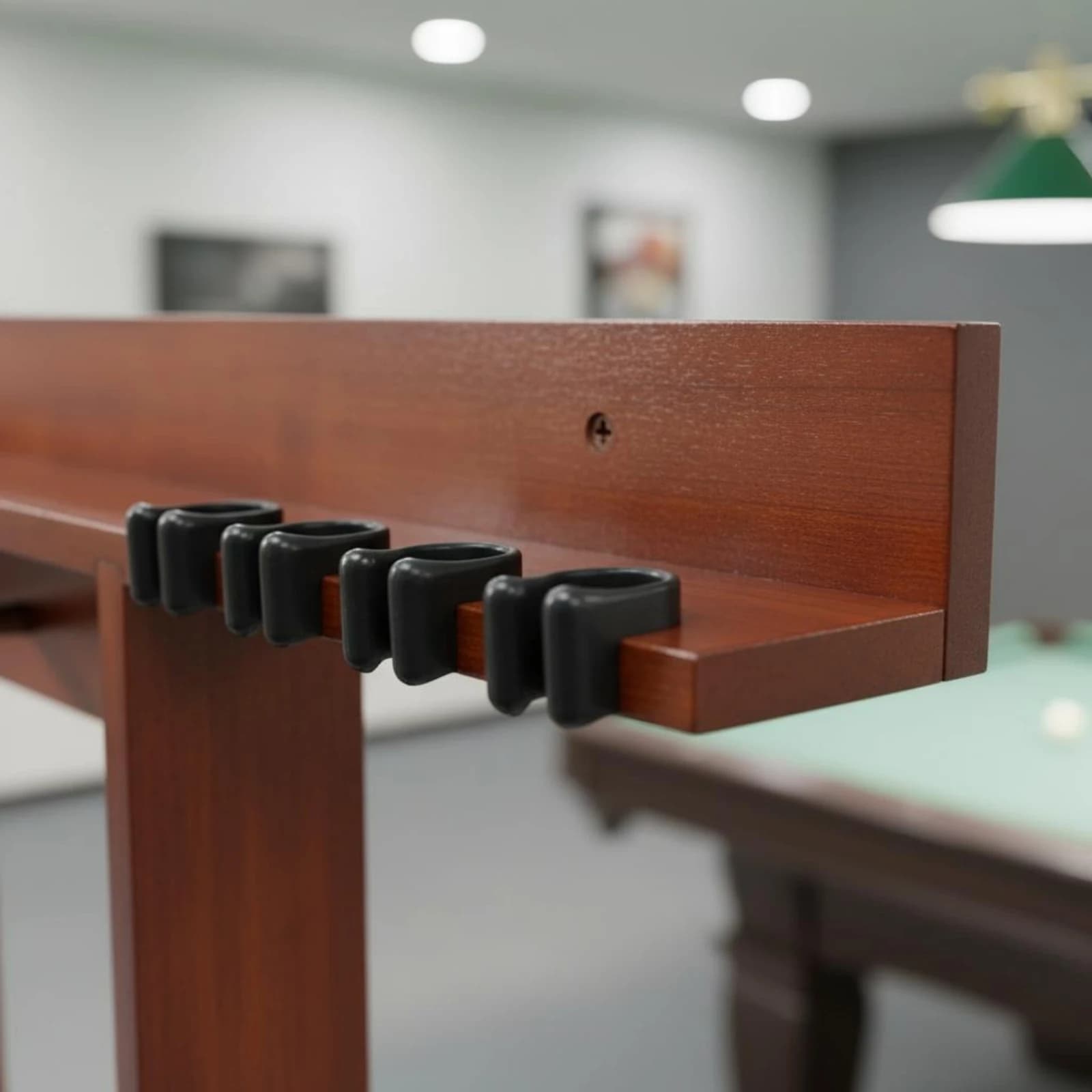 Wall Mounted Pool Cue Rack Sturdy Wood Wooden Billiard Stick Holder Billiard Sphere and Stick Rack Large Capacity for Basement