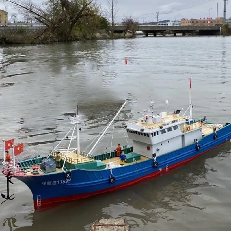 89 centimetri RC Barca Zhejiang Telecomando Nave Da Pesca Modello Struttura In Legno RC Navi Modello Kit Nave Giocattolo Ragazzo Regalo
