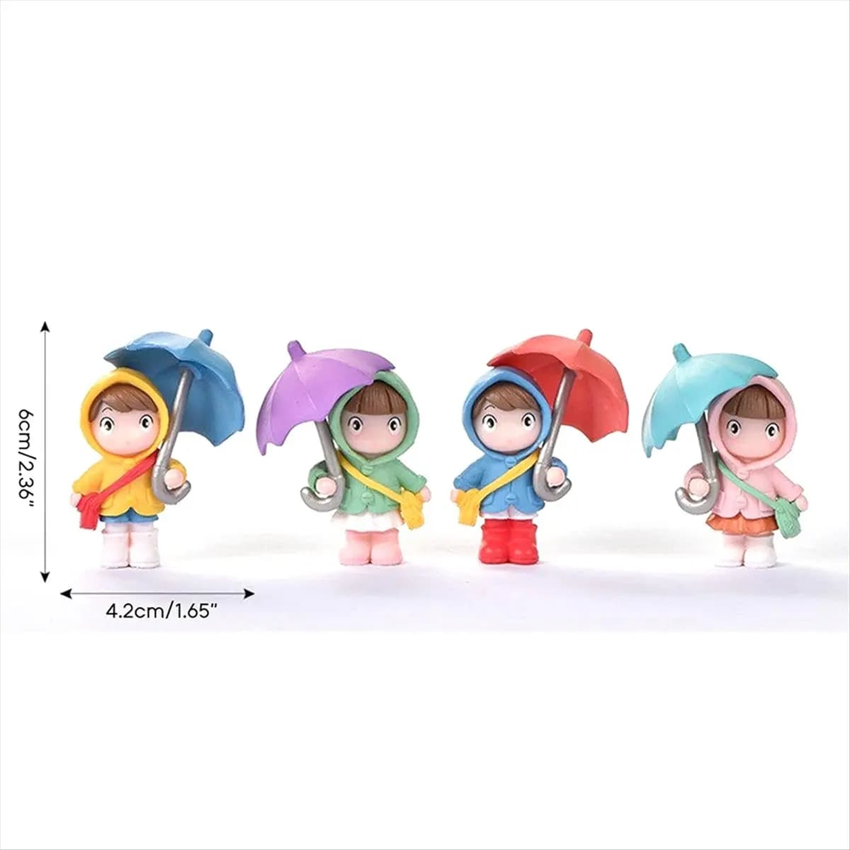 LUCK Cute Umbrella Girl Figurines Desktop Ornament Mini Plant Pot Statues Decor Windowsill Mini Landscape Figurine