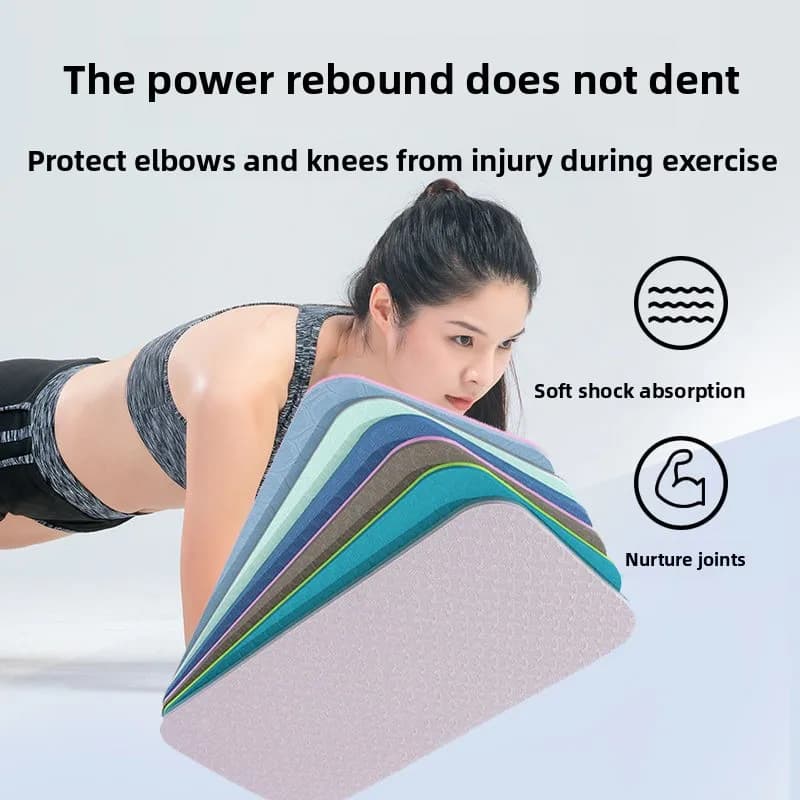 Home fitness yoga mat, exercise mat with leg support, non-slip sports mat in TPE thickened for knees.