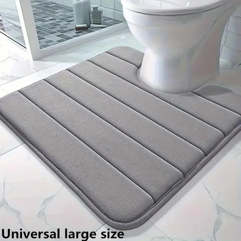 【F】U-shaped Toilet Mat Bathroom Mat Bathroom Carpet Bathroom Carpet Memory Foam Bath Mat Anti-skid Super Absorbent