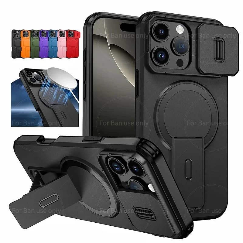 Luxury Hard Shell Phone Case For Magsafe magnetic For iPhone 17 Pro Max 16 15 14 13 MagsafeSimple Solid Color PC TPU Matte Cover