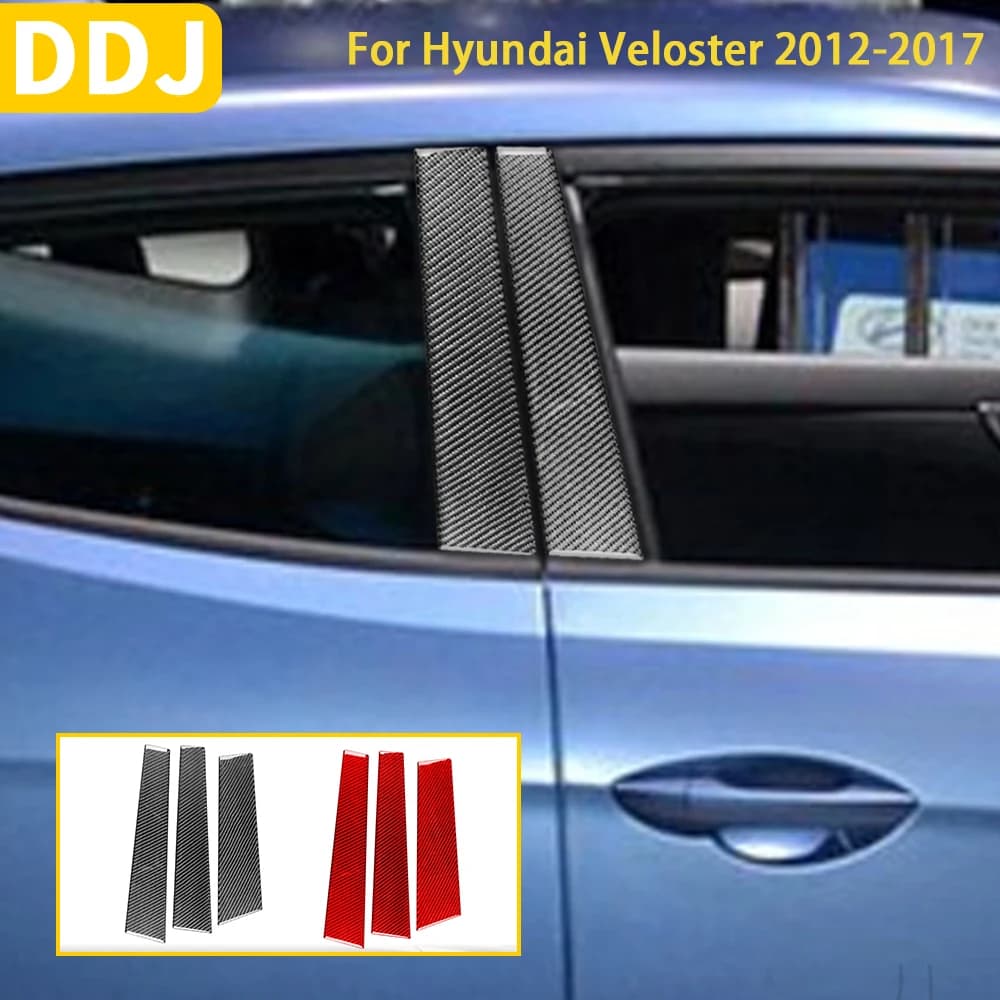 Per Hyundai Veloster 2012 2013 2014 2015 2016 2017 accessori in fibra di carbonio auto esterno finestra pilastro copertura Trim Sticker