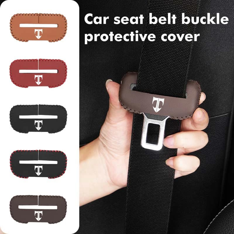 Leather Car Seat Belt Clip Anti-Scratch Buckle Protector Cover For Hyundai Tuscani Coupe Tiburon 2004 2005 2006 2007 2008 2009
