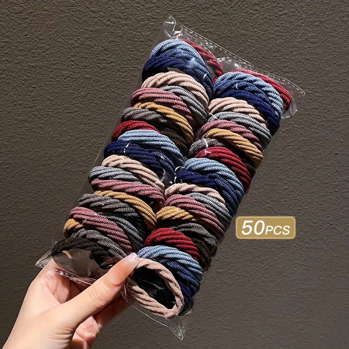 50 Pezzi Elastici per Capelli Semplici per Ragazze, Colori Misti, Accessori per Capelli
