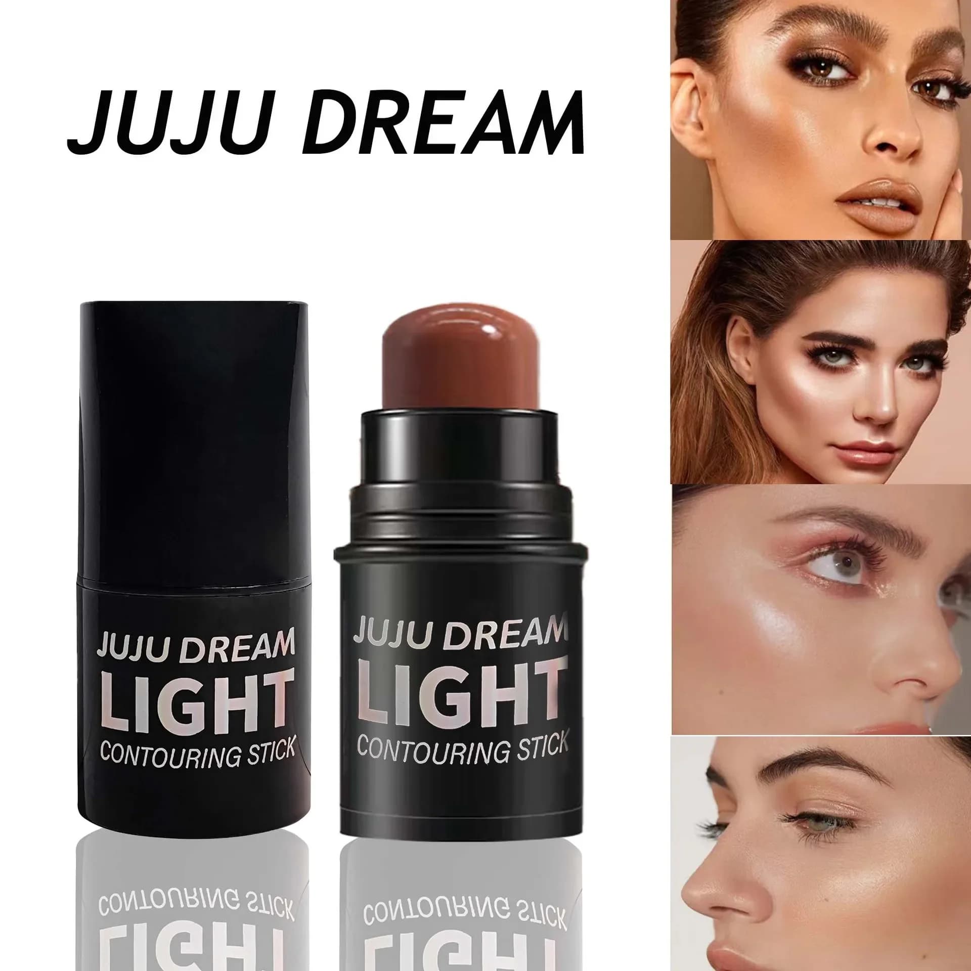 Stick per rifinitura ad alta luce, crema per ombretti, trucco nudo naturale, stick per contorno del baco da seta tridimensionale illuminante sdraiato